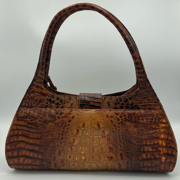 Brahmin Metallic Toasted Almond Crocodile Bag - Picture 4 of 8